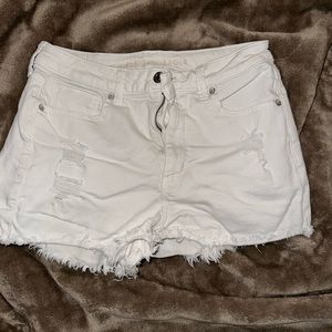 White jean shorts
